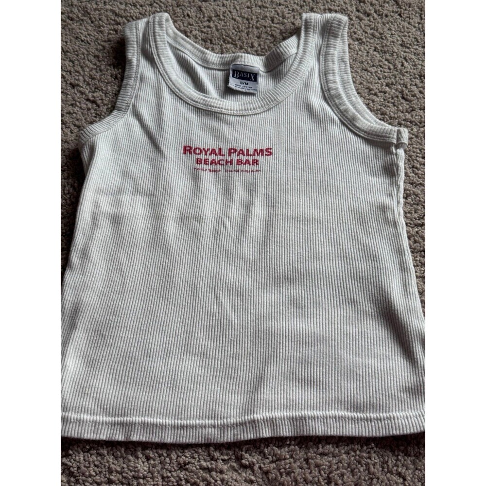 Royal Palms Beach Bar, White Crop Tank Top, Women’s Size Small Shirt/Clothing